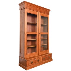 Herter Brothers Style Antique Eastlake Victorian Carved Walnut Bookcase