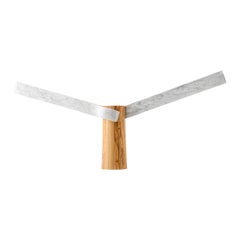 Luxury Sculptural Natural White Marble and Wood Lamp Calamina by Carlos Aucejo