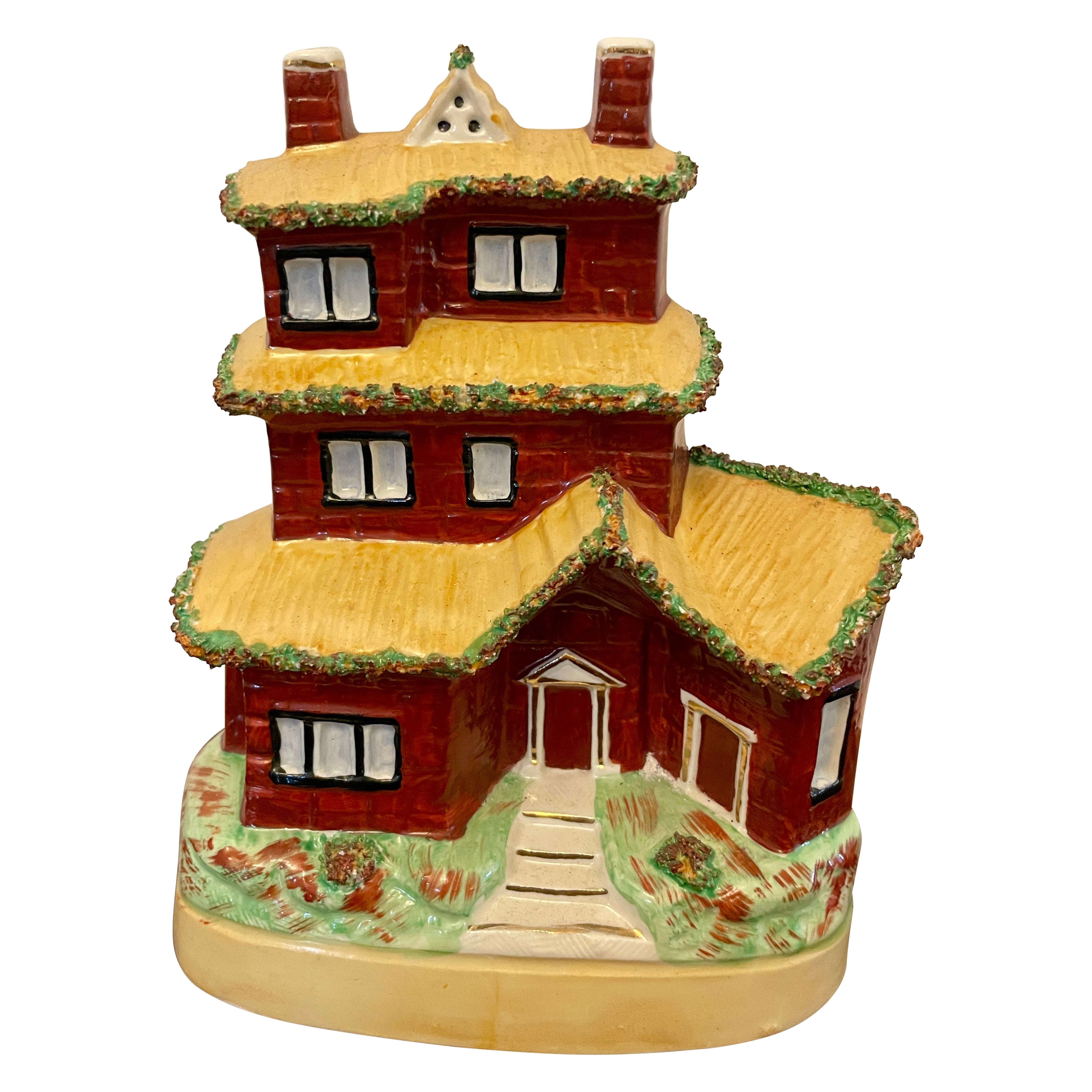 Antique Victorian Staffordshire Flatback House