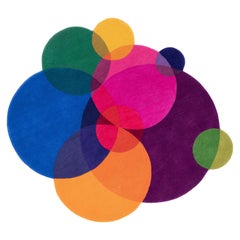 Burbujas Coloridas Alfombra Círculo Irregular Moderna Tamaño Mediano