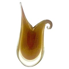 Flavio Poli seguso gold incrustation Sommerso Murano art glass , Italy 1970s