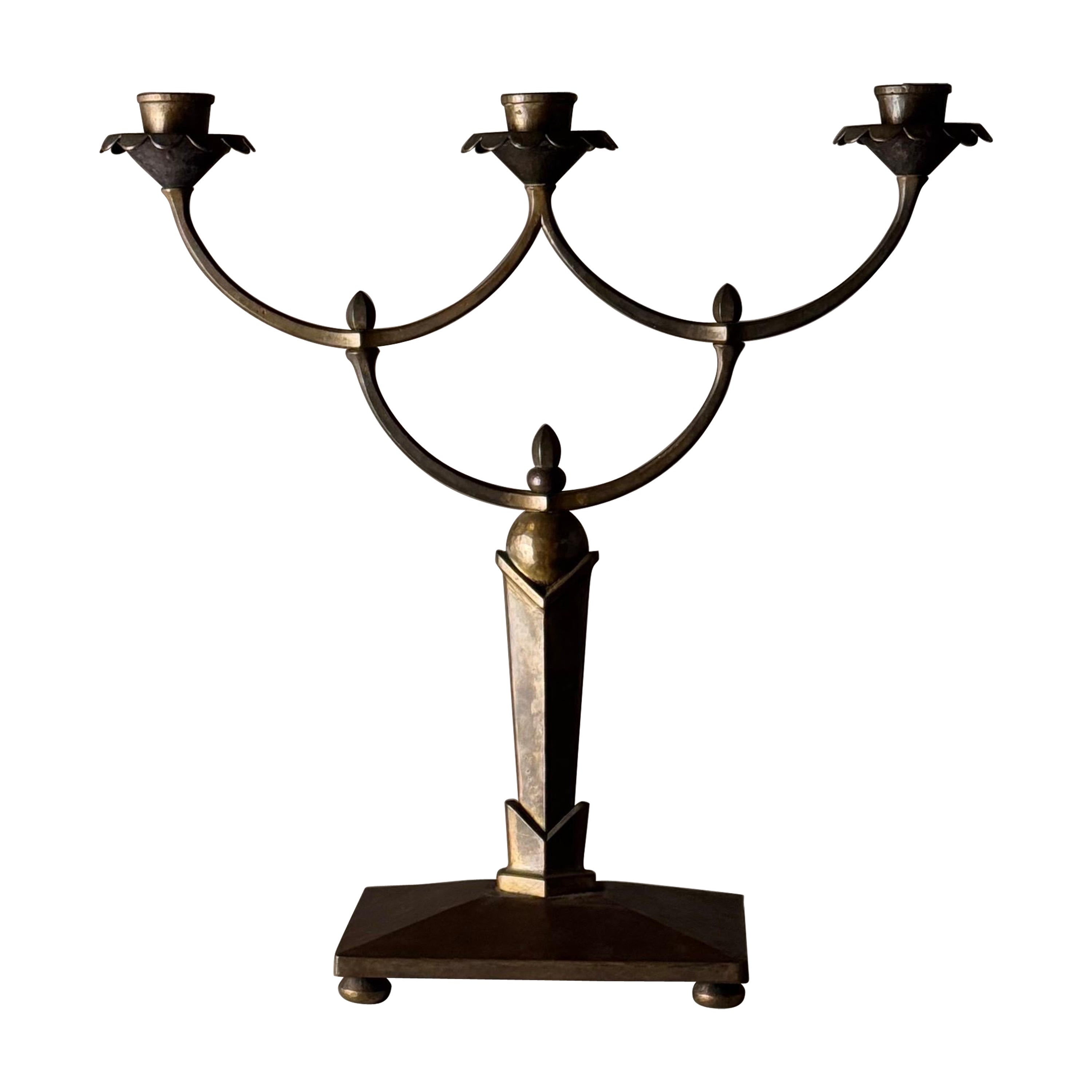 Raro candelabro secesionista de cuatro velas de R.S., Viena, 1900