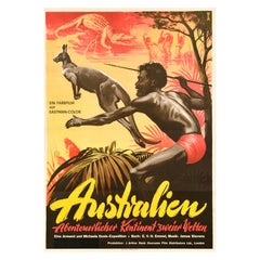 Original Vintage Documentary Film Poster Australia Armand Denis Expedition