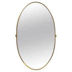 Brass oval mirror, 1950s