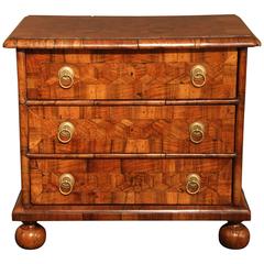 Antique Rare Late 17th Century Miniature Walnut Parquetry Table Chest