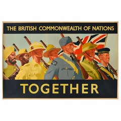 Original Vintage WWII Propaganda Poster British Commonwealth Of Nations Together
