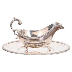 Tiffany & Co. Antique Silverplate Gravy Boat With Tray