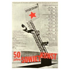 Poster pubblicitario originale d'epoca Arte sovietica Sowjet Kunst Monaco URSS Lenin