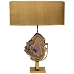 Brass and Agate Lamp by Glustin Luminaires