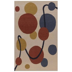 Tappeto in lana Doris Leslie Blau di ispirazione Art Deco Beige, Nero, Blu, Oro, Rosso
