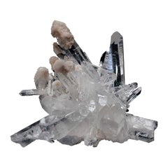 Clear Quartz Cluster with Chalcedony Formations - 95g