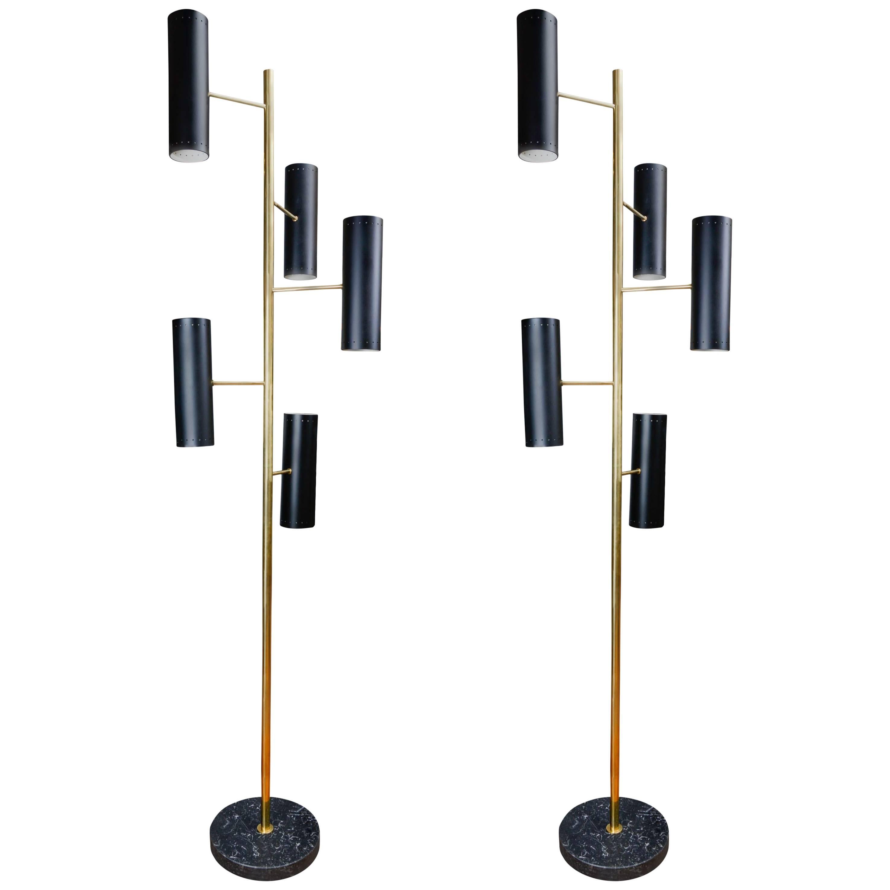 Elegant Pair of Floor Lamps by Diego Mardegan for Glustin Luminaires