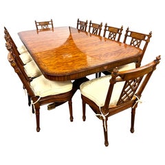 Theodore Alexander Regency Mahogany Dining Room Set with Greek Key Inlay Chairs