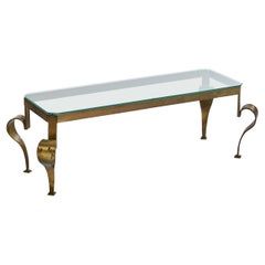 American Designer, Coffee Table, Brass, Glass, USA, 1970s
