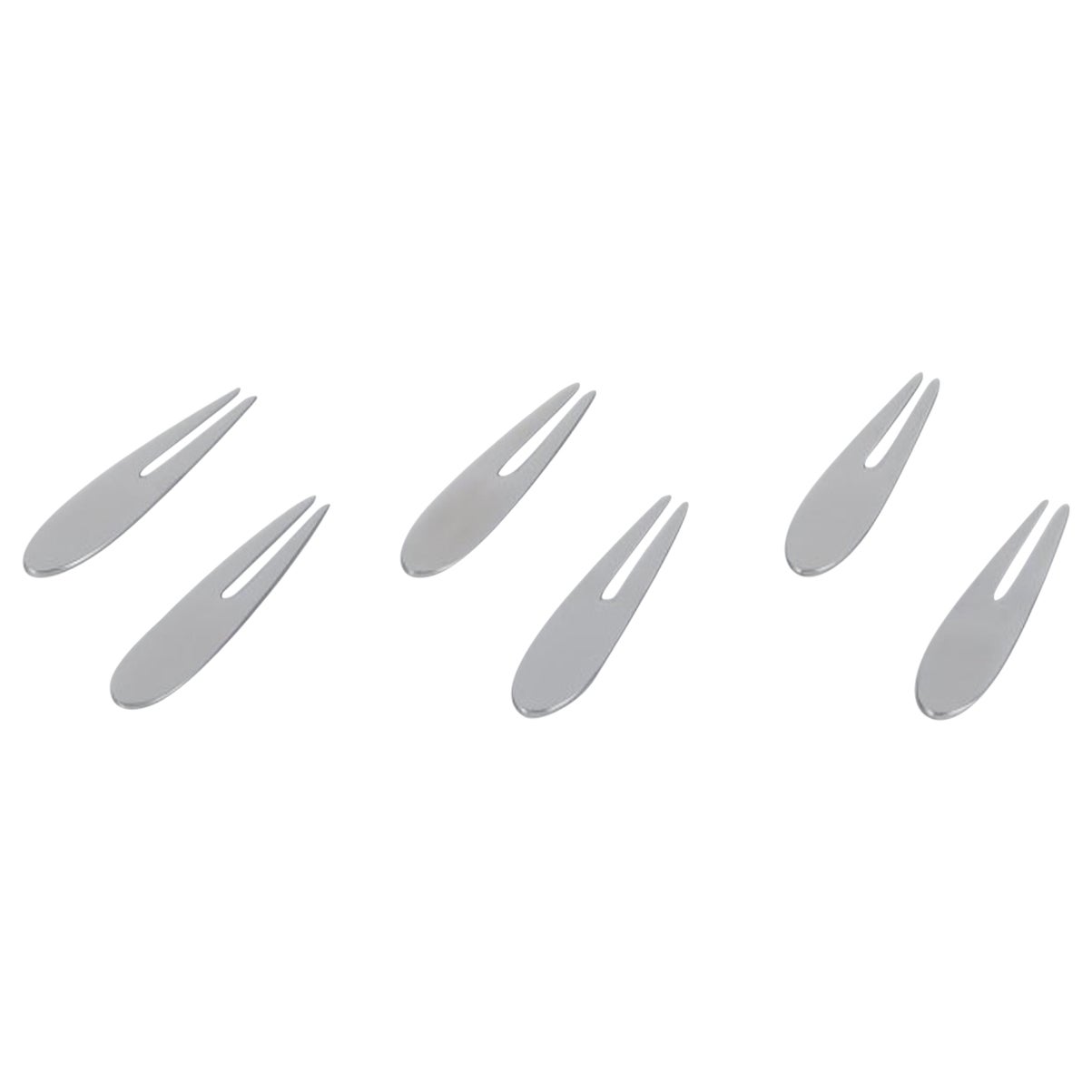 Nedda El-Asmar, Gense. « Appetize » six fourchettes hors d'œuvre. Acier inoxydable