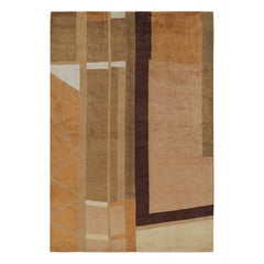 Rug & Kilim's Modern Art Deco Teppich in Beige-Braun mit geometrischen Mustern