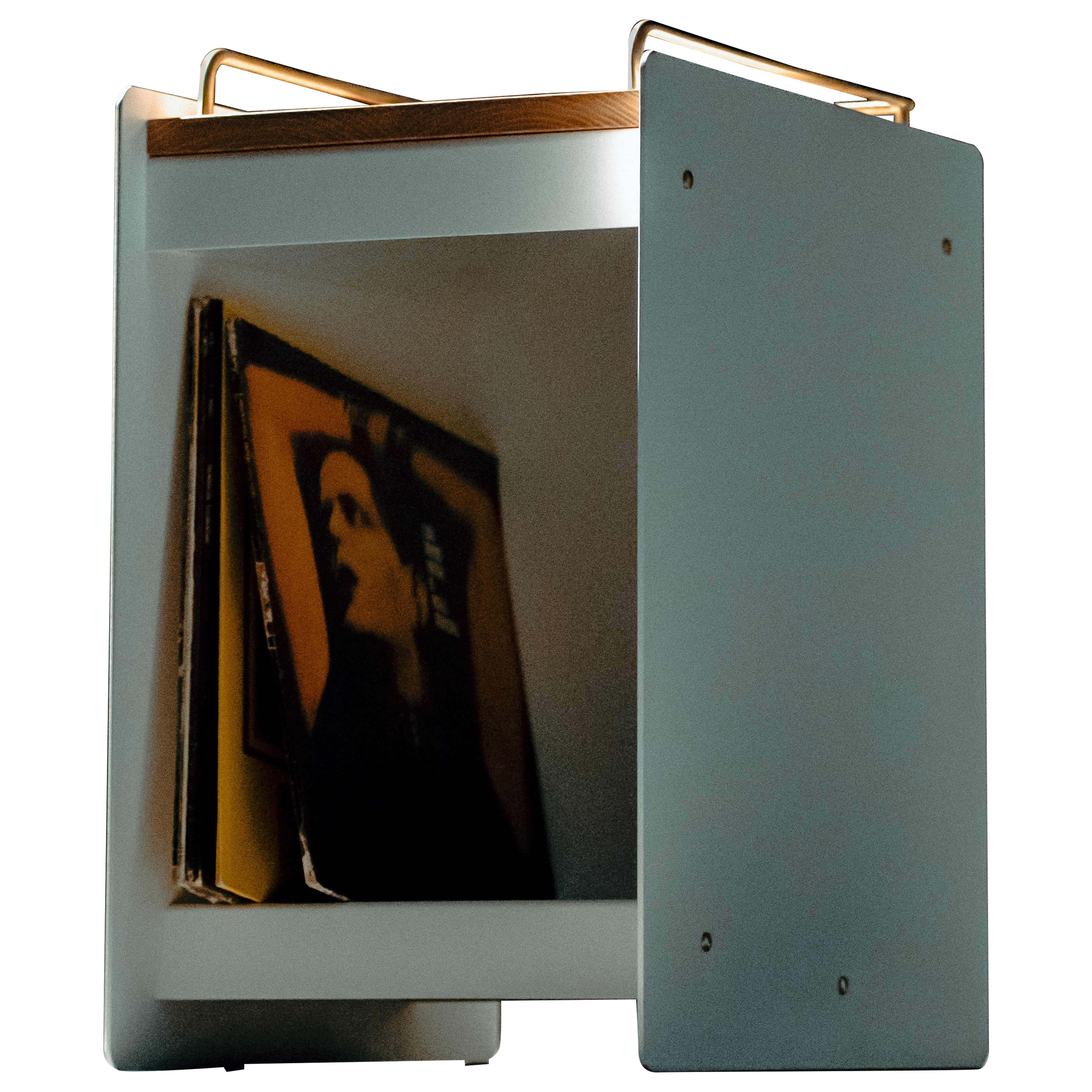 Moderner Tisch aus Eiche und Aluminium im Angebot