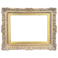 Vintage French Art Frame In the Style of Rococo Rectangular Gold Gilded