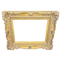French Rectangular Art Frame Gold Gilt in the Style of Rococo