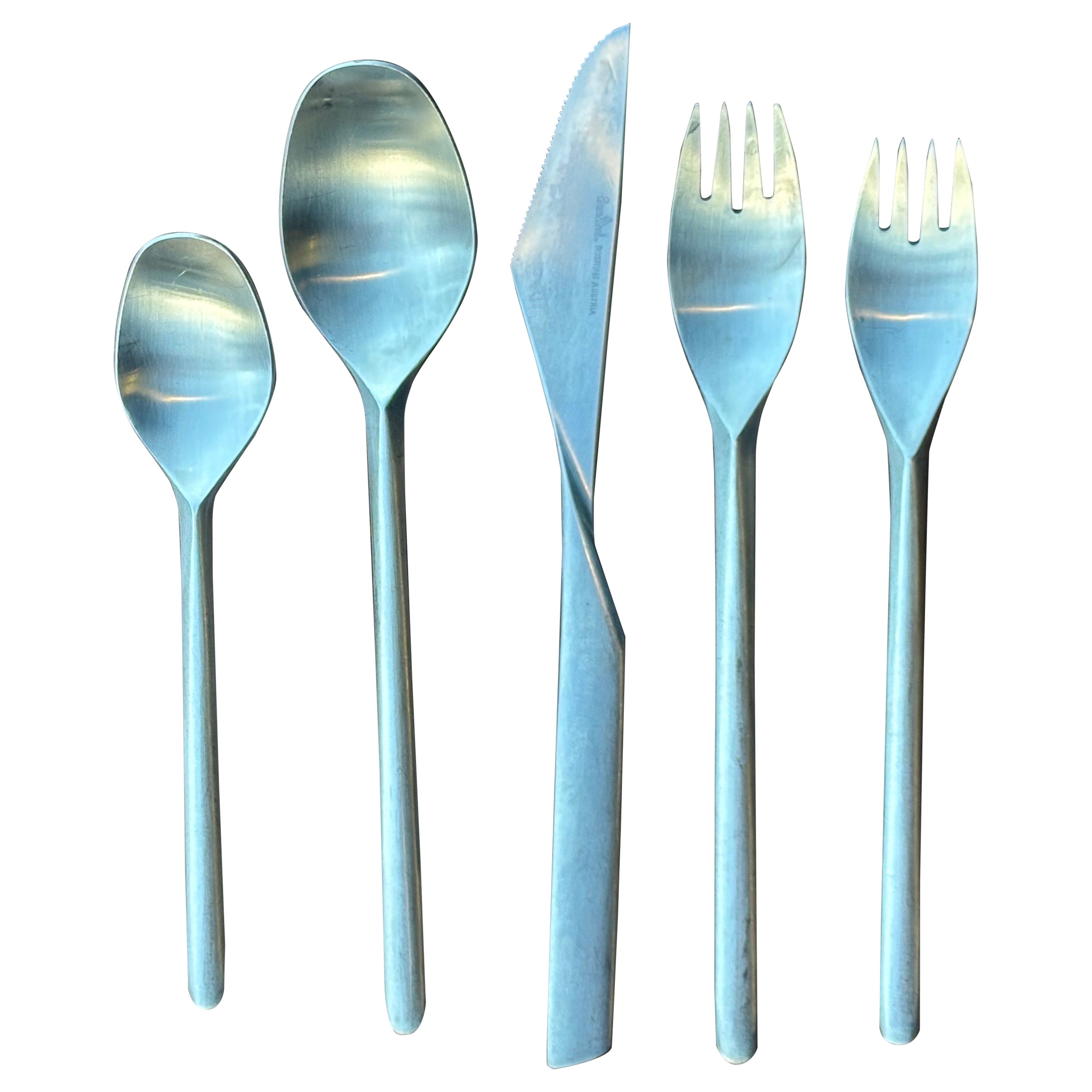 Tapio Wirkkala para Rosenthal Austria "Composición S" de Rostfrei Satén 40 Piezas