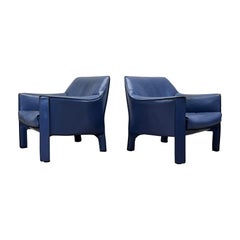 Pair of Large Cab Lounge Chairs by Mario Bellini