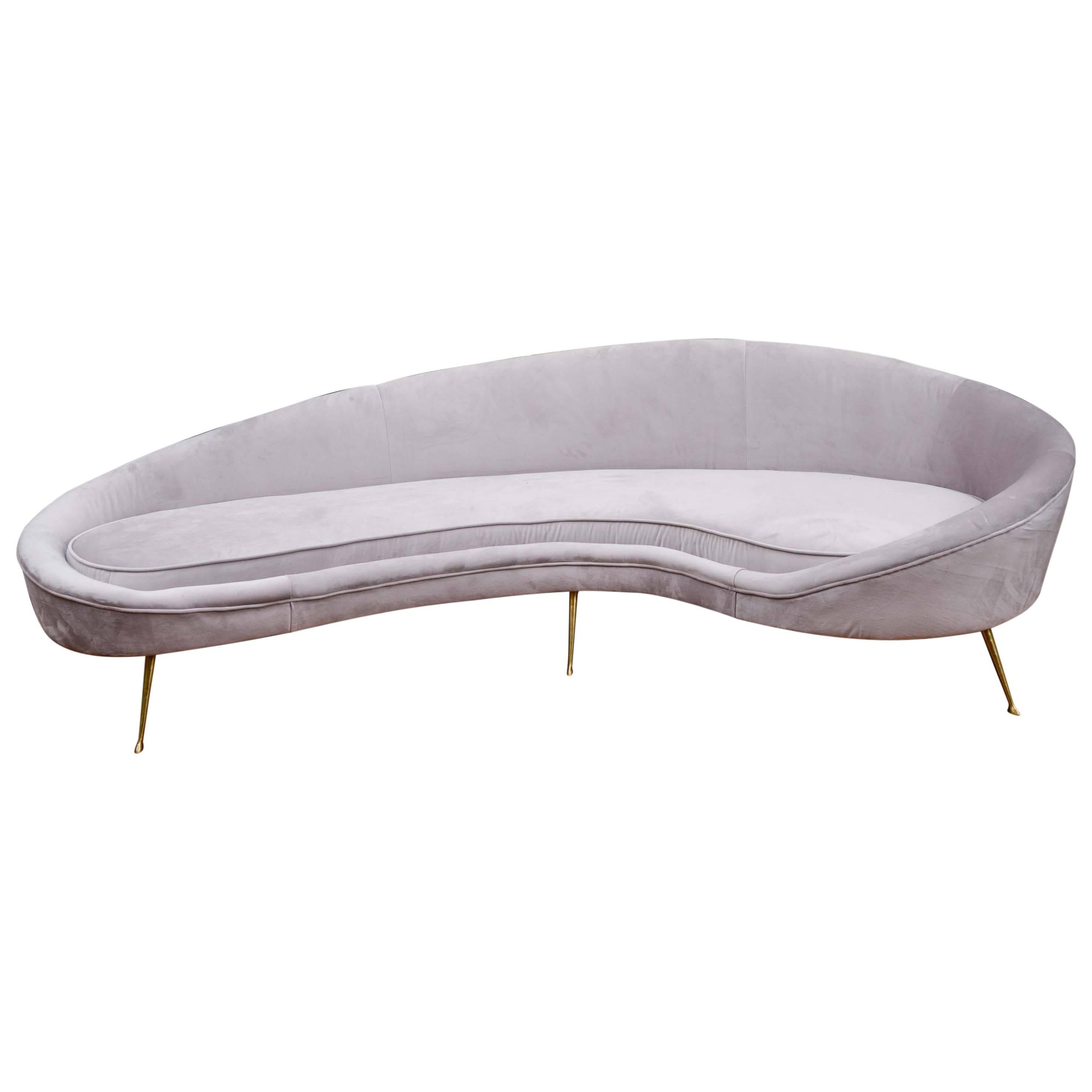 Grey Velvet Vintage Sofa