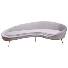 Grey Velvet Vintage Sofa
