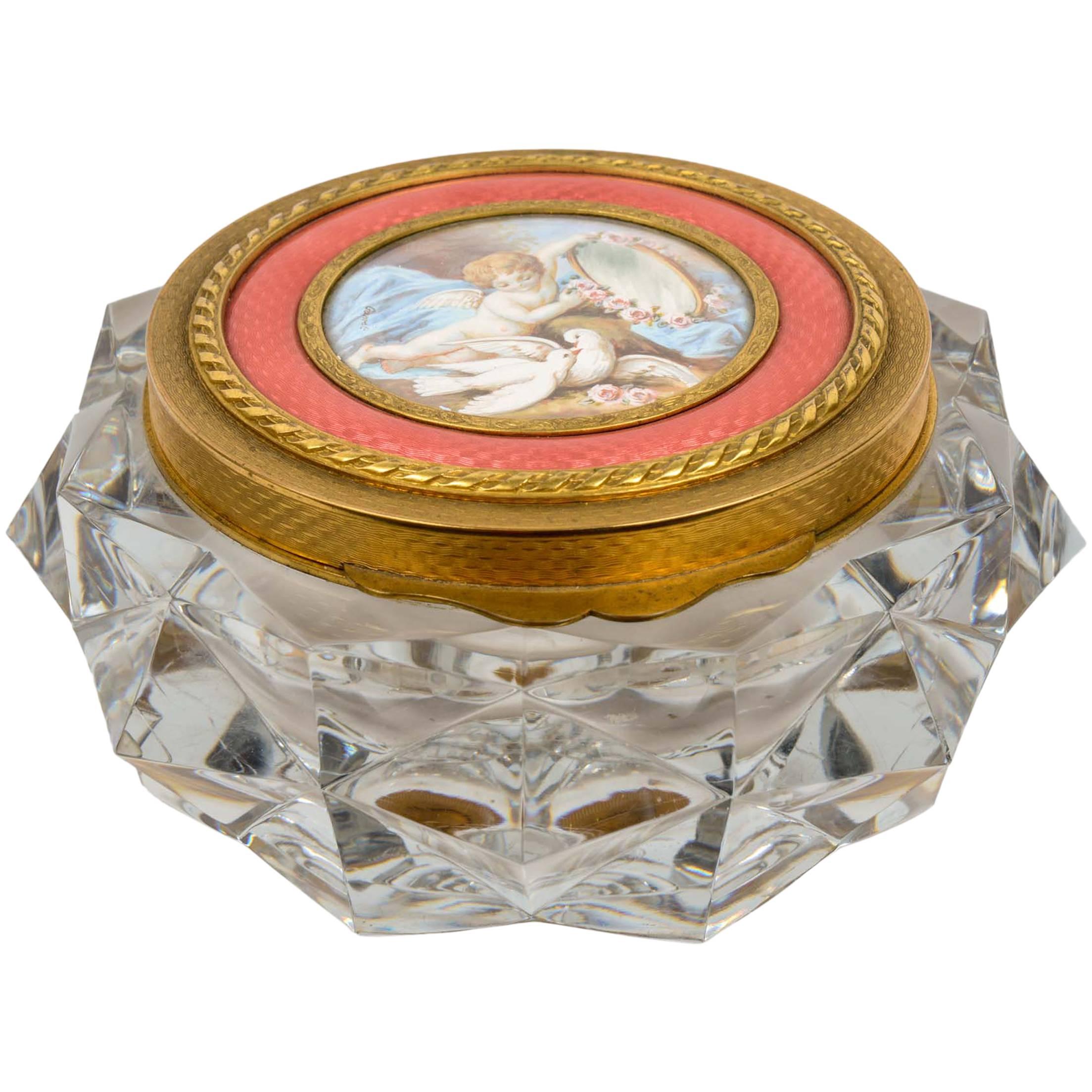 Rare Crystal of Baccarat Sweet Box For Sale