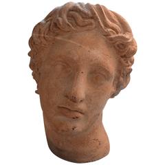 Vintage Signed French Terra Cotta Bust