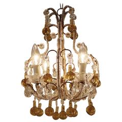 Italian Mid-Century Crystal Chandelier