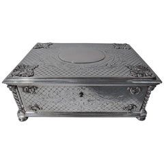 Heavy and Substantial Antique Austrian Silver Casket Box