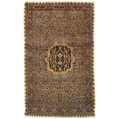 Persian Bijar Area Rugs - Wool Navy Blue Yellow 10341