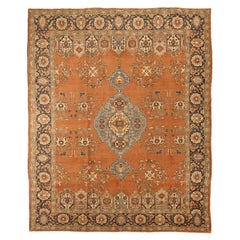 Vintage Persian Khoi Area Rugs - Wool Blue Ivory Orange 10346