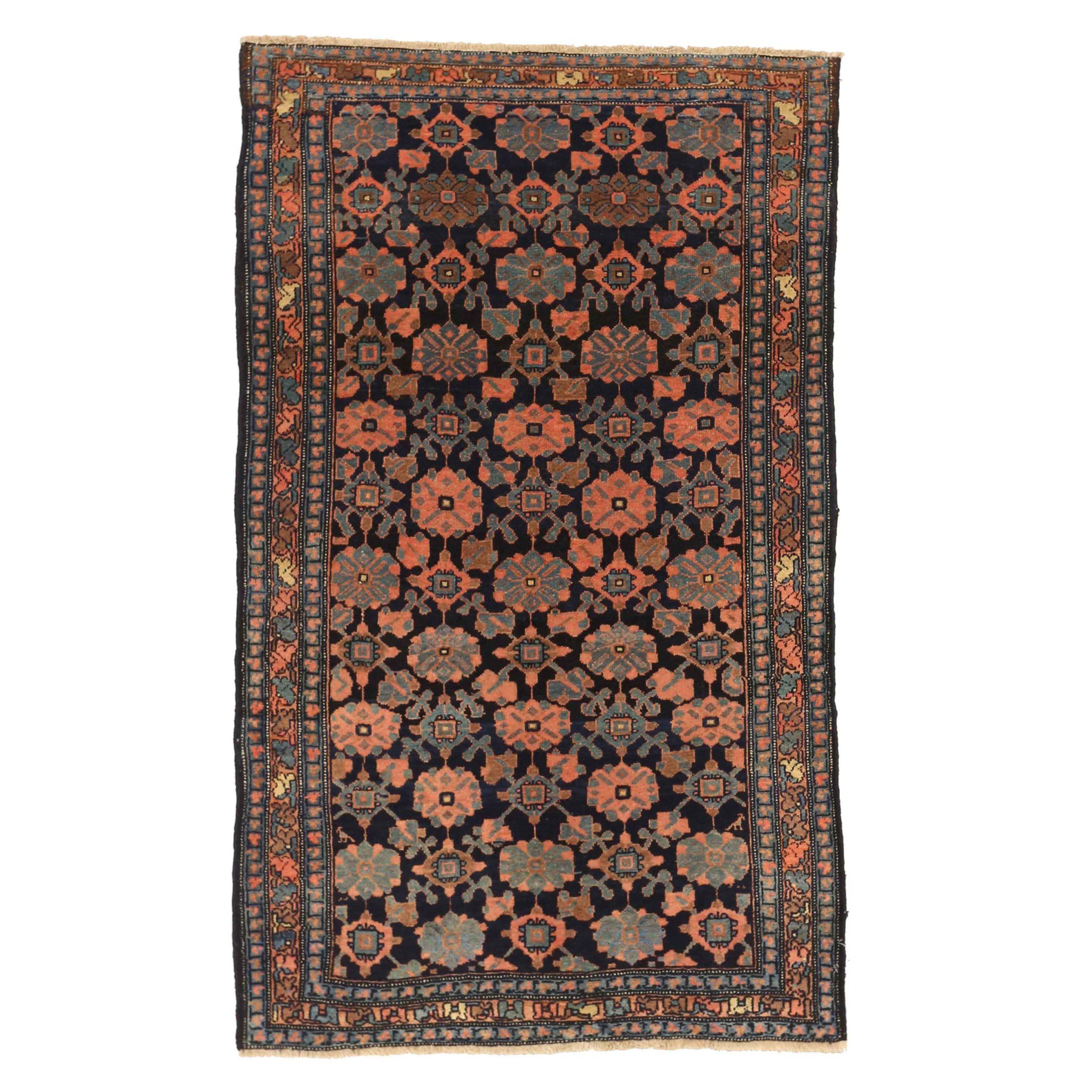 Persische Hamadan-Teppiche aus Wolle in Hellblau, Marineblau, Blau und Rosa und Rosa - 10327