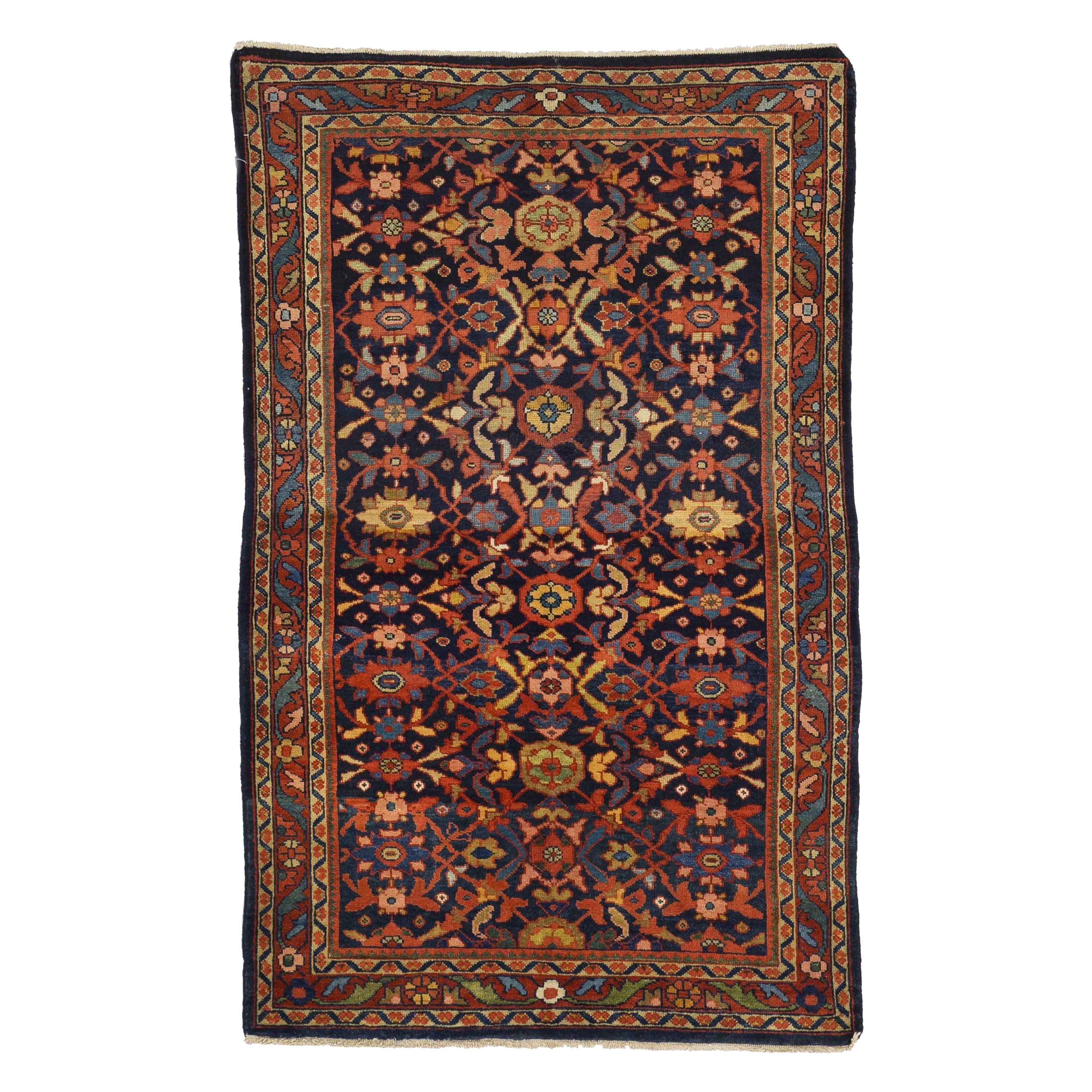 Persischer Sultanabad-Teppich aus Wolle in Marineblau 10427, Persisch
