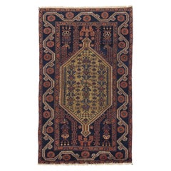 Persischer Hamadan Kleiner Teppich - Wolle Grün Marineblau 10388