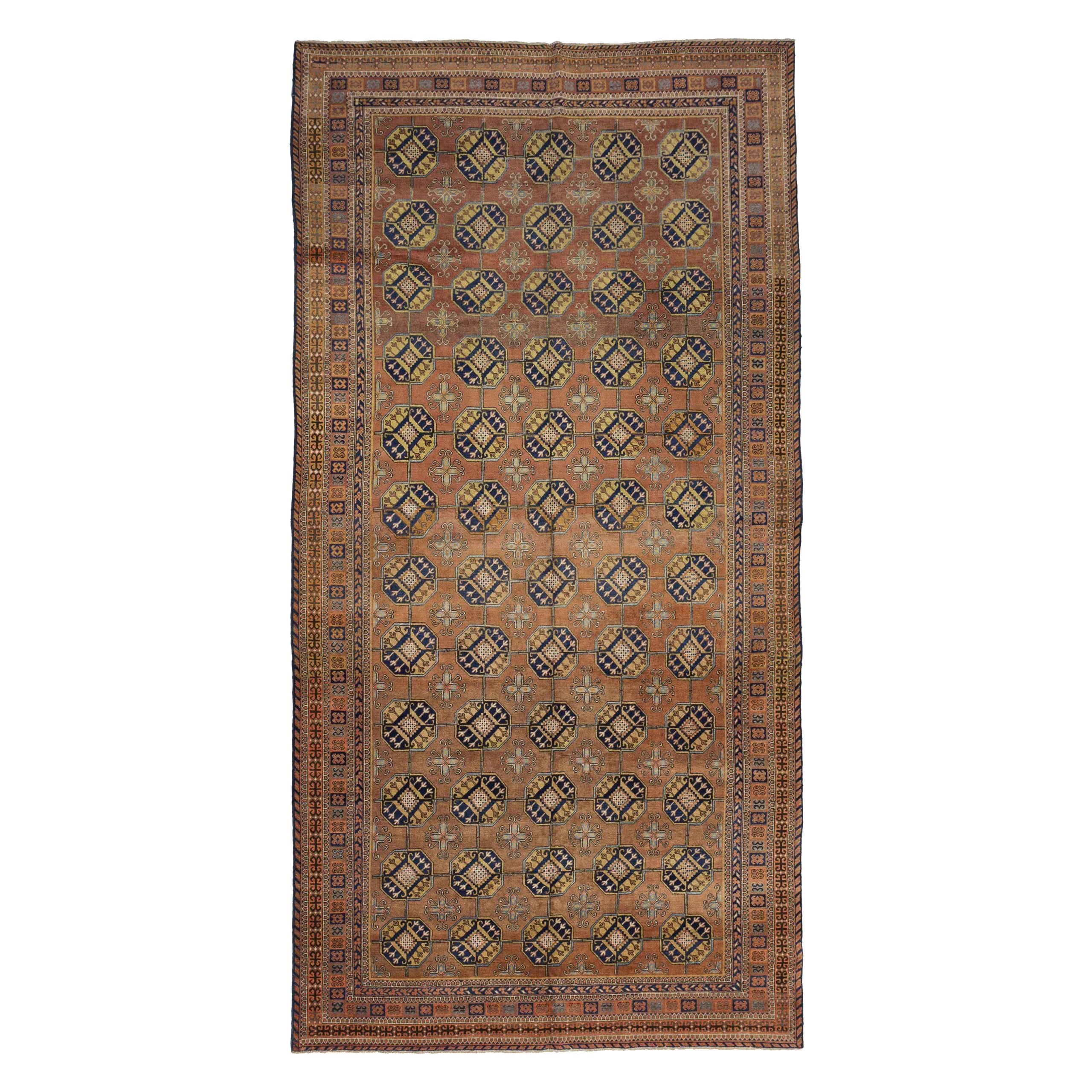Khotan Area Rugs CIRCA 1910 - Wolle MarineblauOrangeGelb Design - 10392