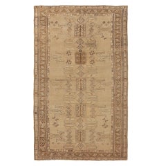 Russian Kazak Small Rug Circa 1910 - Wool Ivory Taupe 10395