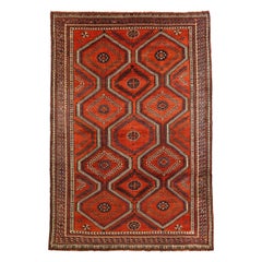 Tapis persans Shiraz - Laine orange rouge 10396