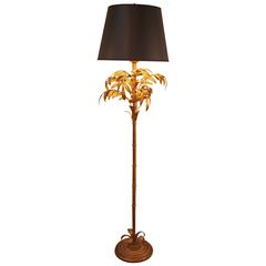 Italian Palm Thee Gold Leaf Floor Lamp