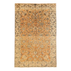 Persian Tabriz Area Rugs - Wool Ivory Orange 10429