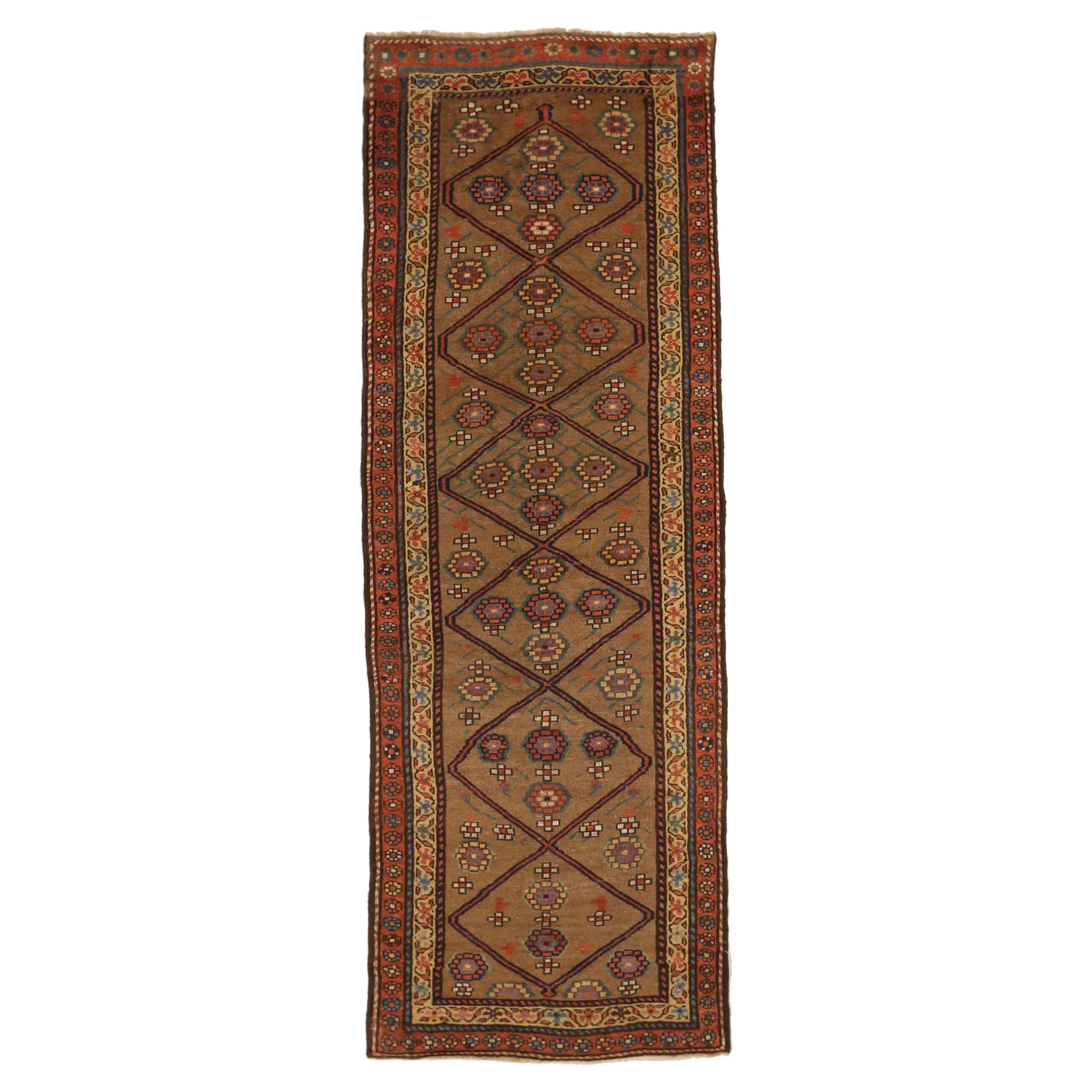 Tapis de course Persan Bijar - Laine Brown 10498