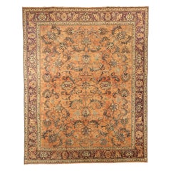 Persische Täbris-Teppiche um 1910 - Wolle Orange-Rosa-Design - 10444