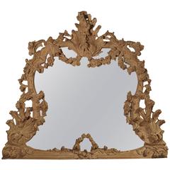 Large Antique Stripped Walnut Wood Rococo Style Mirror 11