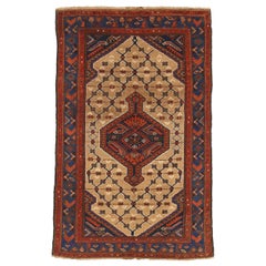 Persischer Hamadan Kleiner Teppich - Wolle Blau Rot Taupe 10530