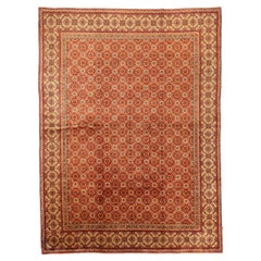 Persian Sarouk Area Rugs Circa 1910 - Wool Ivory Red 10531