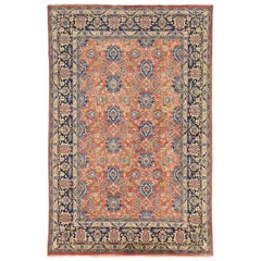 Persian Varamin Area Rugs Circa 1940 - Wool Blue Pink 10627