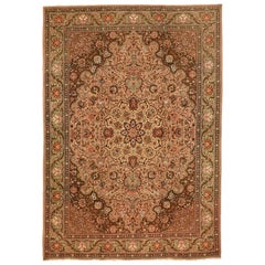Alfombras Persas Tabriz - Seda Marrón Rosa Amarillo 10644