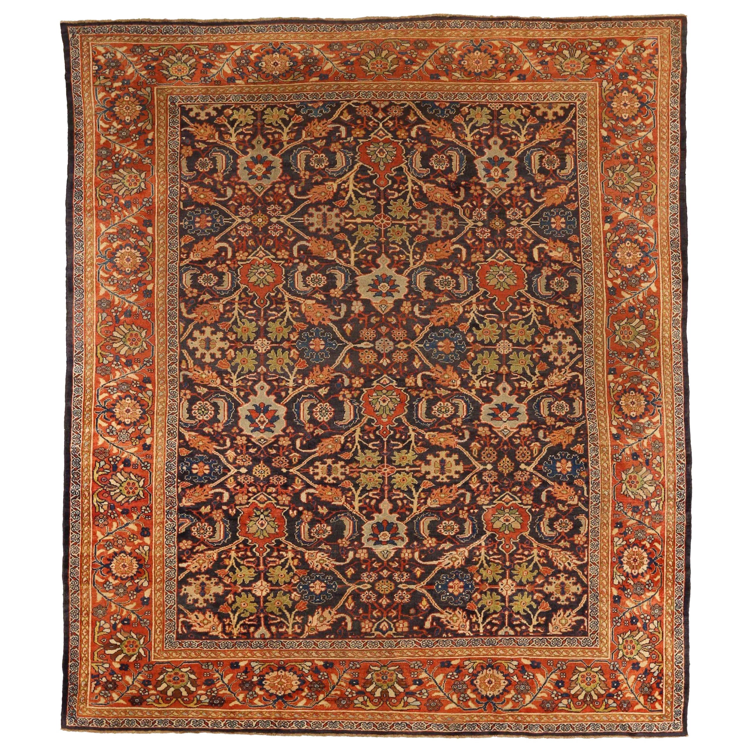 Alfombras Persas Sultanabad Rugs - Lana Marfil Azul Marino Rojo 10646 en venta