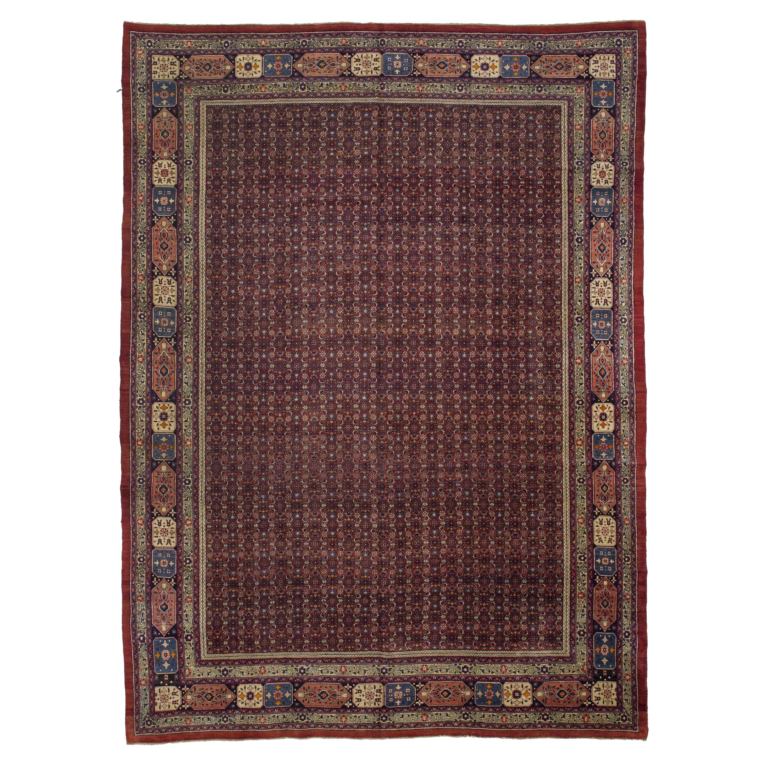 Tapis persan Bijar Over Size - Laine rouge 10628
